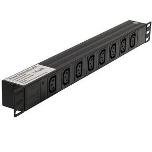 Photo of Network filter 19" with 8 sockets, C13 connector, without cord, Kingda KD-IEC1008WKPB19A-C14 &ndash; buy online with delivery across Ukraine at Net-server