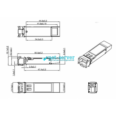 Фото Оптичний SFP+ модуль 10G 10GBASE-BX BiDi WDM для одномодового волокна, LC, 20 км, TX1330/RX1270 нм, DOM SFP-10G-LR-BX-D &ndash; купити з доставкою по Україні в інтернет-магазині Net-server