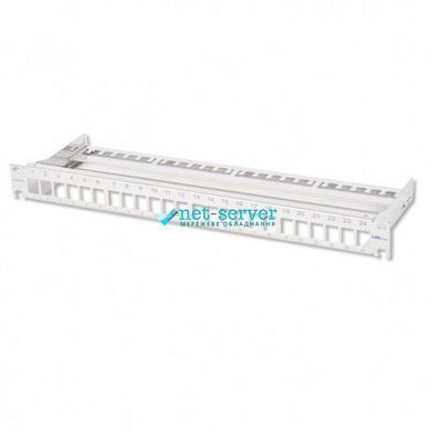 Фото Модульна патч-панель 19", 24 порти, сіра, 1U, Keystone, Corning CAXXSV-02400-C001 &ndash; купити з доставкою по Україні в інтернет-магазині Net-server
