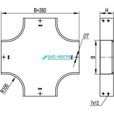 Photo of Cross branch DKC DPX 300x100 mm, Sendzimir hot-dip galvanized &ndash; buy online with delivery across Ukraine at Net-server