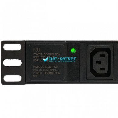 Photo of Network filter 19" with 8 sockets, C13 connector, without cord, Kingda KD-IEC1008WKPB19A-C14 &ndash; buy online with delivery across Ukraine at Net-server