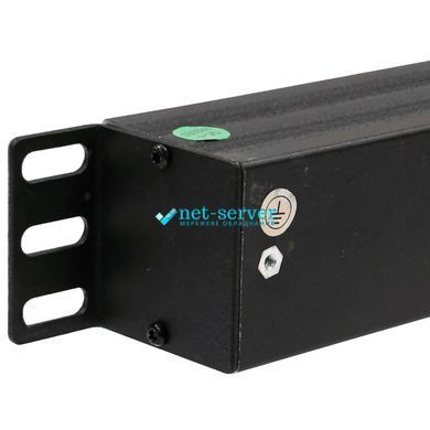 Photo of Network filter 19" with 8 sockets, C13 connector, without cord, Kingda KD-IEC1008WKPB19A-C14 &ndash; buy online with delivery across Ukraine at Net-server