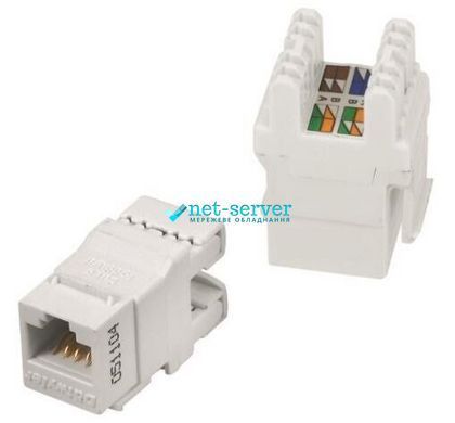 Фото Модуль Keystone RJ-45, UTP, сat.5e, 180 &deg;, неекранований, білий &ndash; купити з доставкою по Україні в інтернет-магазині Net-server