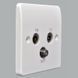 Antenna socket, TV/FM/SAT, 86x86 mm, Logic Plus, white, MK K3553 WHI