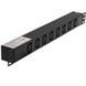 Network filter 19" with 8 sockets, C13 connector, without cord, Kingda KD-IEC1008WKPB19A-C14