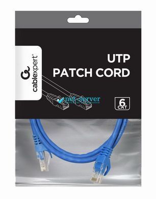 Photo of Network patch cord UTP Cat 6 Cablexpert PP6U-10M/B, 10 m, blue, RJ45-RJ45, molded, 50u &ndash; buy online with delivery across Ukraine at Net-server