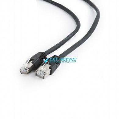 Фото Патч-корд FTP Cat.6 Cablexpert 3 м, литой, экранированный сетевой кабель RJ-45 8P8C, коннекторы 50u" с фиксатором, черный, PP6-3M/BK &ndash; купить с доставкой по Украине в интернет-магазине Net-server