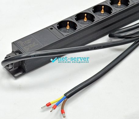 Network filter with 24 sockets, 32A, with indicator, 3m cord, Kingda KD-PDU-EU-1U-24P