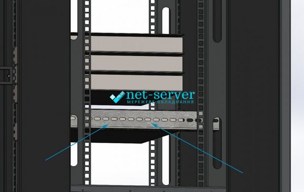 Side support for server racks L= 1200mm, galvanized, UA-DR-1200Z