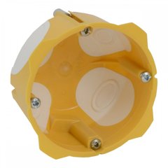 Подрозетник в г/к 68х70х40мм эластичные вводы, ПВХ, желтый, KOPOS KPL 64-40/LD_NA
