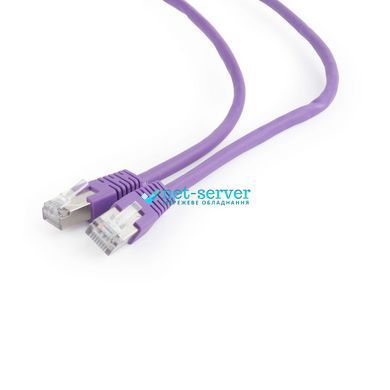 Фото Патч-корд FTP Cat.6 Cablexpert 3 м, литий, екранований мережевий кабель RJ-45 8P8C, конектори 50u" з фіксатором, фіолетовий, PP6-3M/V &ndash; купити з доставкою по Україні в інтернет-магазині Net-server