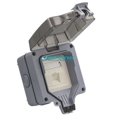 Photo of Outdoor IP66 protected socket for RJ45/Keystone - Wall-mounted housing KD-WP6039OTD moisture-resistant &ndash; buy online with delivery across Ukraine at Net-server
