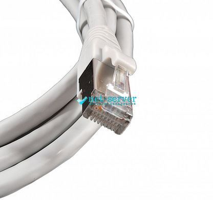 Фото Патч-корд 10м, F/FTP, cat.6A, LSZH, RJ45, медь, серый, EPNew CBL-G2FF10MX &ndash; купить с доставкой по Украине в интернет-магазине Net-server
