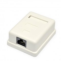 External socket 1xRJ45, UTP, cat.6, PCB Type, Dual Type IDC, color white 166211211