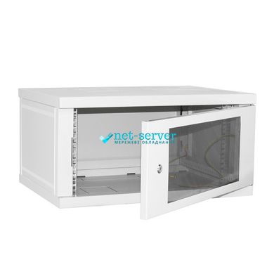 Server cabinet 6U 600x600 collapsible, glass, gray