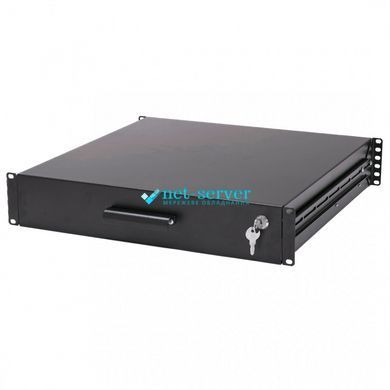 Photo of Sliding drawer for documents 19" with lock, 2U 450 mm depth, black, UA-SHF2U45B &ndash; buy online with delivery across Ukraine at Net-server