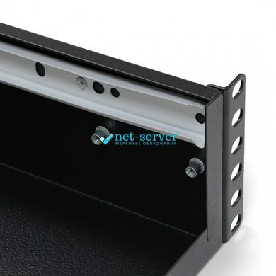 Photo of Sliding drawer for documents 19" with lock, 2U 450 mm depth, black, UA-SHF2U45B &ndash; buy online with delivery across Ukraine at Net-server