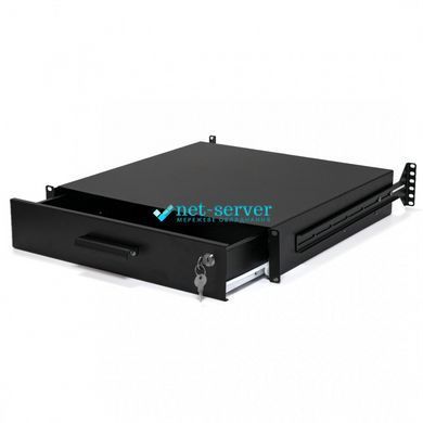 Photo of Sliding drawer for documents 19" with lock, 2U 450 mm depth, black, UA-SHF2U45B &ndash; buy online with delivery across Ukraine at Net-server