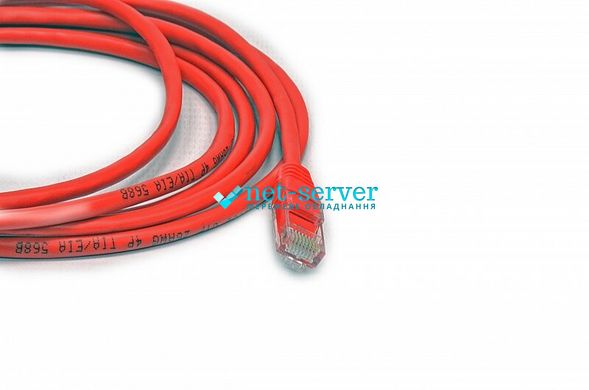 Patch cord 2m, UTP, cat.5e, RJ45, copper, red, Kingda PAUT3200-RD