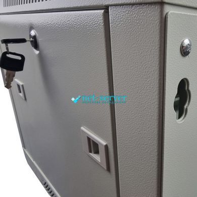 Фото Шафа серверна настінна 19", 15U, 885х600х600мм (В*Ш*Г), розбірна, сірий RAL 7035 DE-15U-600-600-G &ndash; купити з доставкою по Україні в інтернет-магазині Net-server