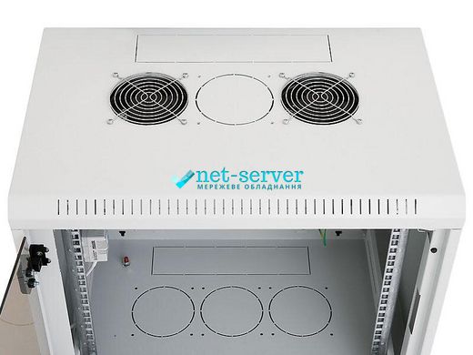 Настенный серверный шкаф 19" односекционный 12U, 635x600x395мм (В*Ш*Г) собран, серый, Triton RBA-12 AS4-CAX-A1