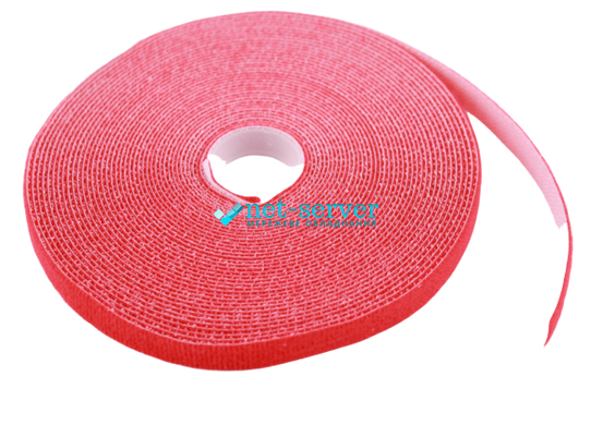 Hook and loop tape, 12 mm x 10 m, red, EPNew GTM-1210RDZ