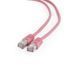 Патч-корд FTP Cat.6 Cablexpert 3 м, литий, екранований мережевий кабель RJ-45 8P8C, конектори 50u" з фіксатором, рожевий, PP6-3M/RO