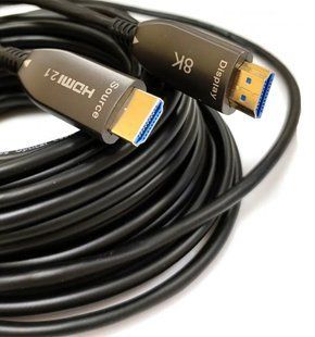 Photo of Patch cord HDMI 2.1, 50m, 7680&times;4350p (8K) 48 Gbps with signal transmission over optical cable (AOC) L&W ELECTRONICAL LW-HAA8K-50 &ndash; buy online with delivery across Ukraine at Net-server