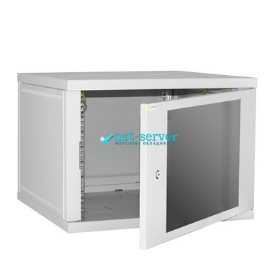 Серверный шкаф 9U 600x450 разборной, стекло, серый