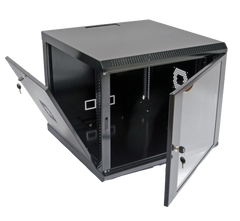 Wall-mounted server cabinet 19", 9U, 507x600x600mm (H*W*D), collapsible, black, UA-MGSWA96B