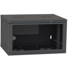 Серверна шафа IP 19" 6U 600x450 розбірна, загартоване скло, чорна
