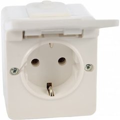 Socket with cover "Hermetica IP44" white Polo 16000302