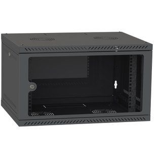 Фото Серверна шафа IP 19" 6U 600x450 розбірна, загартоване скло, чорна &ndash; купити з доставкою по Україні в інтернет-магазині Net-server