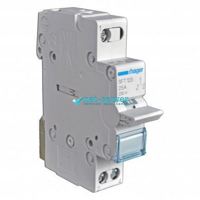 Single-pole switch 25A/230V (I-O-II) with center position Hager SFT125