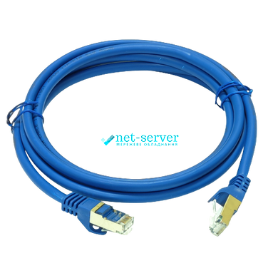Патч-корд 2м, S/FTP, cat.6A, RJ45, мідь, синій, Electronical PC005-C6A-200BL