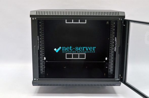 Шкаф серверный настенный 19", 9U, 507х600х600мм (В*Ш*Г), разборной, черный, UA-MGSWA96B