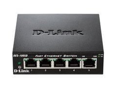 Комутатор D-Link DES-1005D 5xFE, Desktop метал, некерований