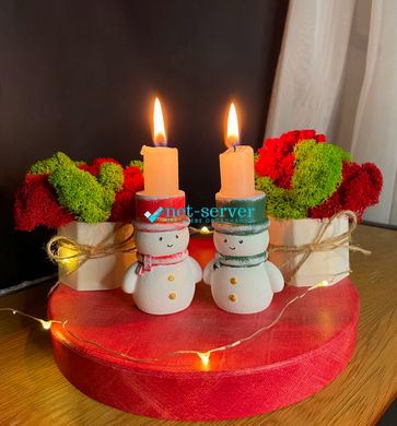 Новорічний комплект кашпо та свічники