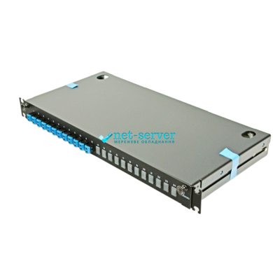 Patch Panel 48 ports, 24 LC-Duplex adapters, SM(OS2), 1U, retractable LAN1-24AE-PGTL-B