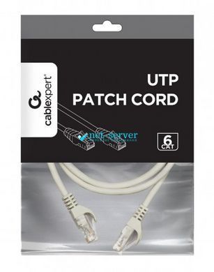 Photo of Patch cord UTP Cat.6 Cablexpert 10 m gray - molded 50u plug with latch, copper 8P8C PP6U-CU-10M &ndash; buy online with delivery across Ukraine at Net-server
