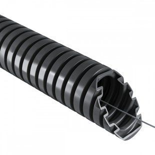 Photo of Corrugated Electrical Conduit &Oslash;40 mm with Pull Wire, PVC, 750 N/5 cm, Self-Extinguishing, Dark Grey, 25 m, 1240_L25D &ndash; buy online with delivery across Ukraine at Net-server