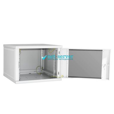 Server cabinet 9U 600x600 collapsible, glass, gray