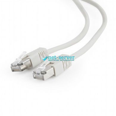 Фото Патч-корд сетевой FTP Cat 5e Cablexpert PP22-0.25M, 0,25 м, серый, RJ45-RJ45, литой, 50u, с фиксатором &ndash; купить с доставкой по Украине в интернет-магазине Net-server