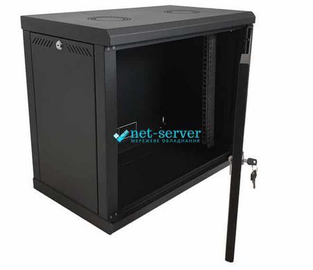 Photo of Wall cabinet 19", 9U, W600xD350xH503, collapsible, economy, glass, black ES-E935B &ndash; buy online with delivery across Ukraine at Net-server