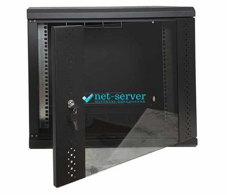 Photo of Wall cabinet 19", 9U, W600xD350xH503, collapsible, economy, glass, black ES-E935B &ndash; buy online with delivery across Ukraine at Net-server