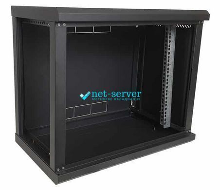 Photo of Wall cabinet 19", 9U, W600xD350xH503, collapsible, economy, glass, black ES-E935B &ndash; buy online with delivery across Ukraine at Net-server