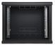 Wall cabinet 19", 9U, W600xD350xH503, collapsible, economy, glass, black ES-E935B
