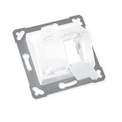 Plate for 2 modules, 50x50, for LANscape, slanted, Ge style, Corning WAXWSE-V0201-C001
