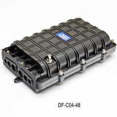 Муфта универсальная, 6 механических кабельных ввода, 4 сплайс-кассеты, 48 сплайс-протекторов Orient DF-C04-48