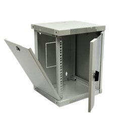 Шкаф серверный настенный 10", 12U, 640х320х300мм (В*Ш*Г), разборной, серый, UA-ШТК-12U-GR